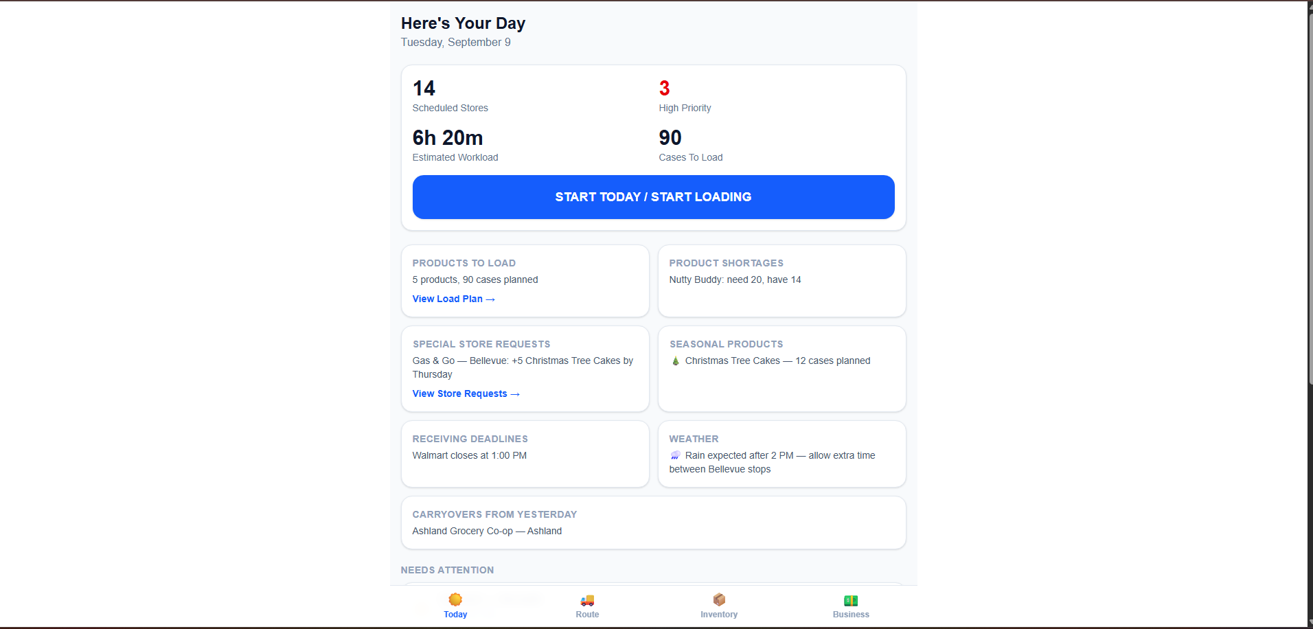 Distributor Assistant application screenshot